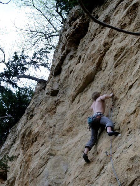Higher up on the small crimps