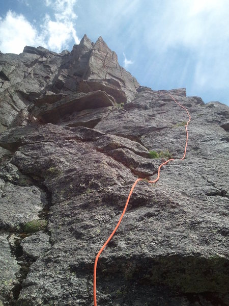 The last approach pitch, just before the flying buttress proper.