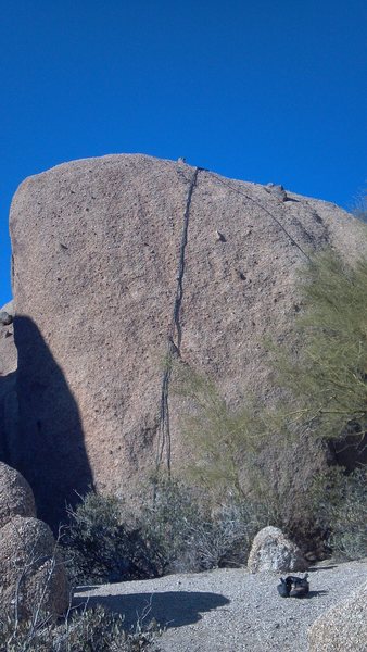 We did a left and right route on this face, both pretty good. There was an abandoned bolt hole between the two routes, probably because the rock was pretty sub-par. A decent alternative for a cold day.