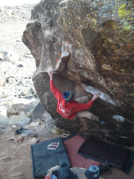 Ben Riley on Gription; on a cold cold day in January.