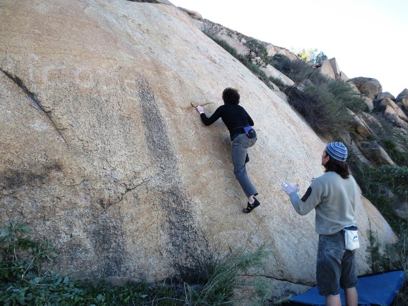 The crux moves on perfect rock.