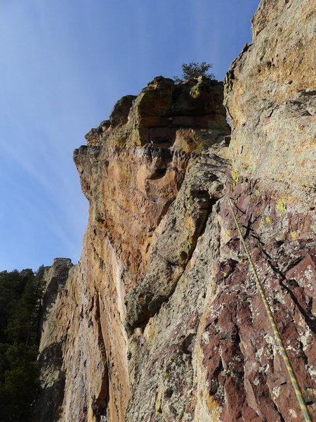P4 (we belayed at the notch then did the rest as 2 shorter pitches).