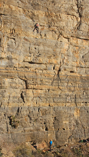 Nearing the crux on <br>
Silver Surfer (5.11)