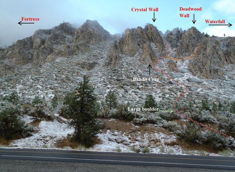 The area as seen from the parking area