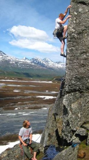 Climbing the edge.