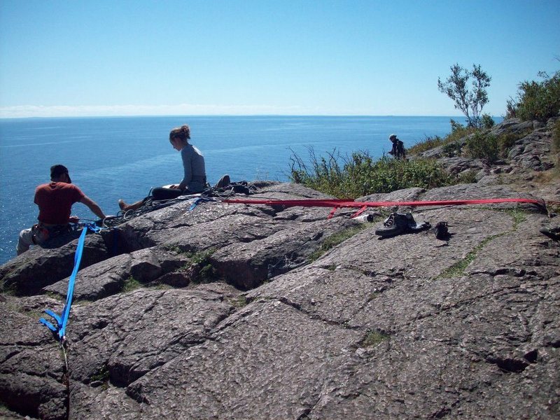An Idea of what you may have to do for some anchors depending where you're at on Palisade Head.