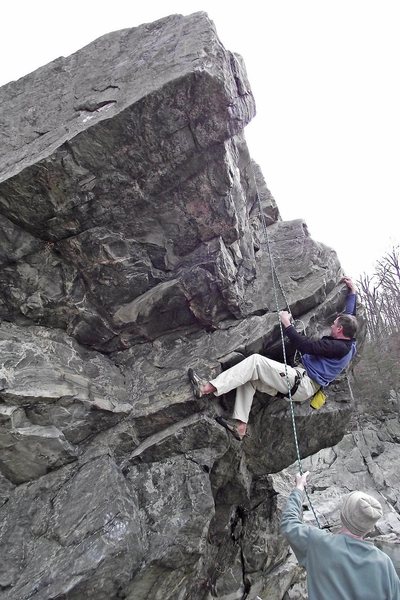Christopher Mrozowski reaching for the buckets on the right version of Barn Roof.<br>
<br>
Photo: Dave Rockwell
