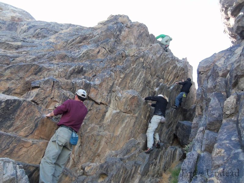 High Desert climbers warming up