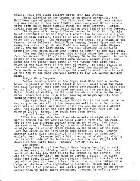 Organs overview written by Paul & Linda Seibert (c) 1976 - page 1