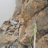 RAPPEL #2<br>
Just one bolt for a very steep rap. The following four raps are fairly easy to find and all single bolt.  