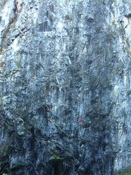 Josh Horniak clawing his way up Release the Lions .11c. Wreckage Wall. Auburn Quarry, CA.
