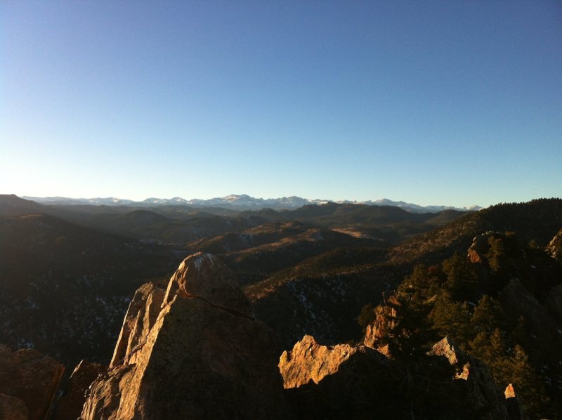 Looking West from the top out of Gambit. Eldorado Canyon SP, CO.