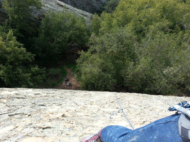 Almost to the belay anchors.....