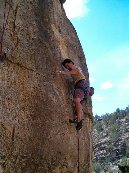Bryan on Jackson Five Ten (5.10a), Jacks Canyon