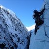 Jason leading out on P2 of Rain Check WI4