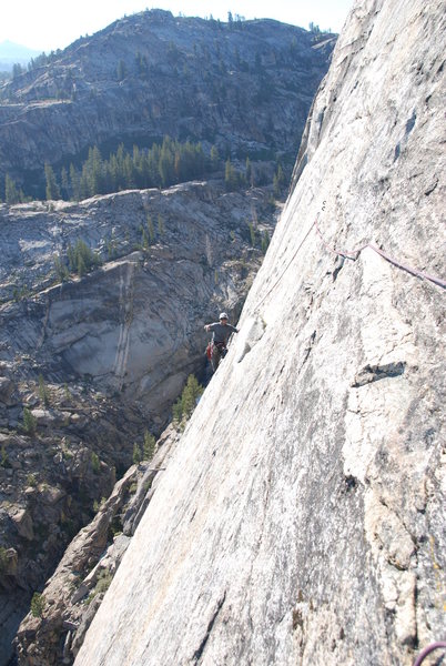 up high on the climb