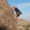 Bouldering on the Chocolate Boulder, Culp Valley 