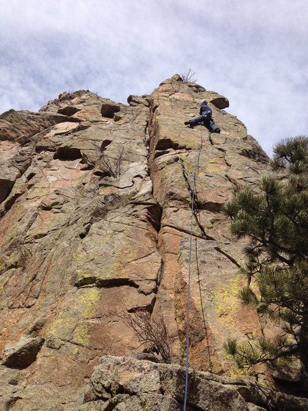 Jay starting the crux.