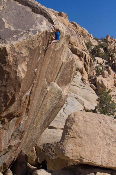 The very long time coming third ascent of Leavitt's Hot Pants, 5.13 by Alan Moore. Photo by Cole Gibson