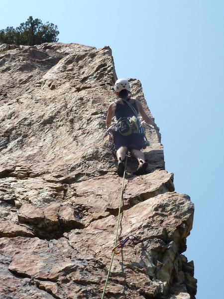 Awesomely exposed out on the arete