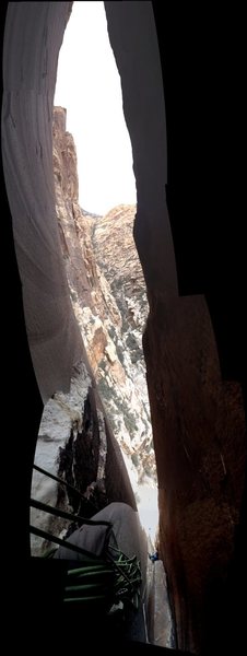 panorama view, halfway up chimney