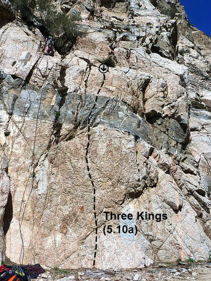 Three Kings (5.10a), Frustration Creek