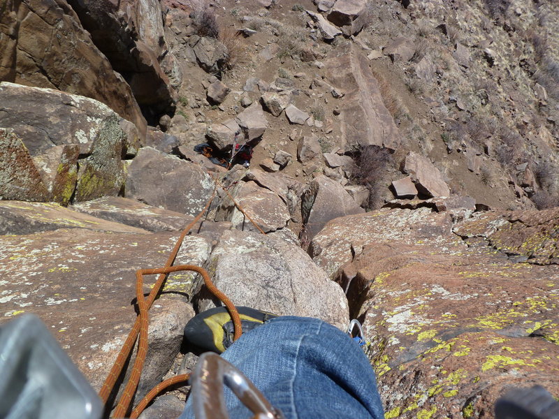 Looking down from about halfway up.