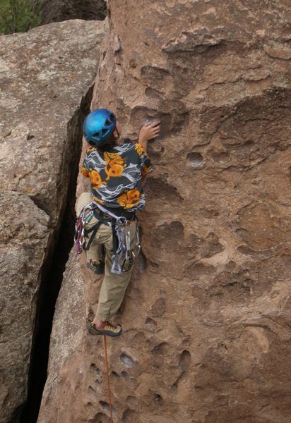 Passing the second bolt.