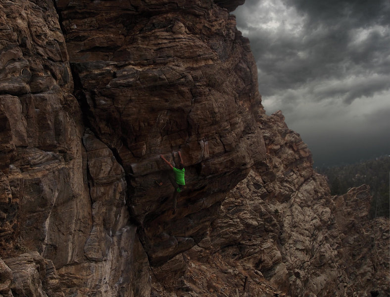 a solo of hot dog on the big dog wall in Clear creek. By Matt lloyd