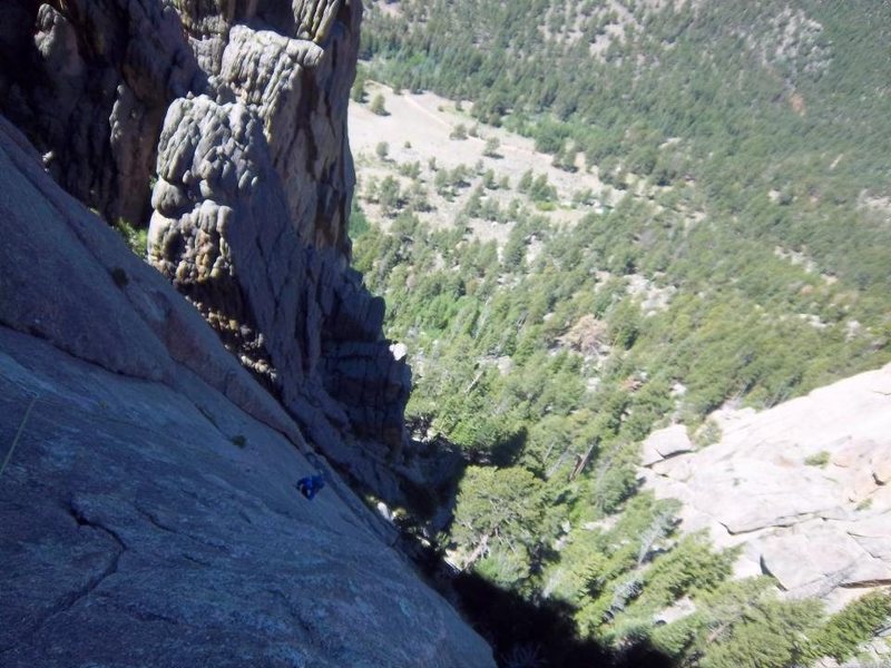 Me coming up the thin, flaring crack on p2 of White Whale. fun stuff.<br>
<br>
Photo by Simon Thompson.