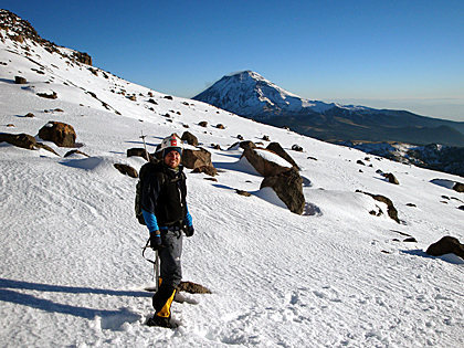 Another beautiful day enjoying a snowy Iztaccíhuatl with friends, Estado de Mexico, Mexico.