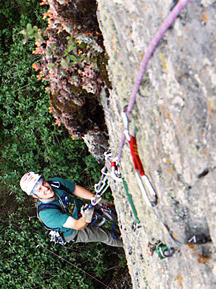 More of the old school days when opening hard aid climbing routes was the regular weekend fun activity, Ajusco, Mexico City, Mexico. (2002)