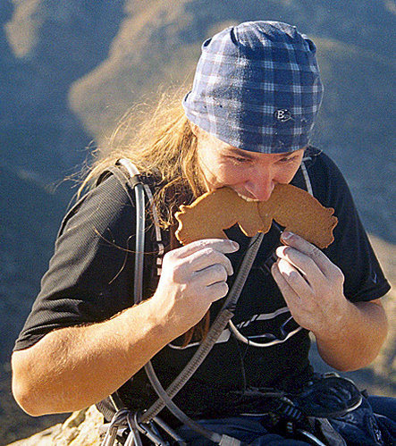 Piggy bars are dirtbag climber's food of choice, Peña Bernal, Queretaro, Mexico.