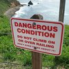 Warning sign and Seaspray Rock, Palos Verdes Peninsula