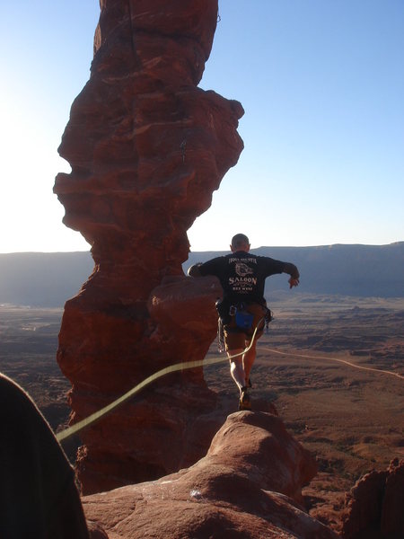 Dammit Steve, I almost couldn't pay out the rope fast enough!<br>
<br>
Photo by Lucy Clark