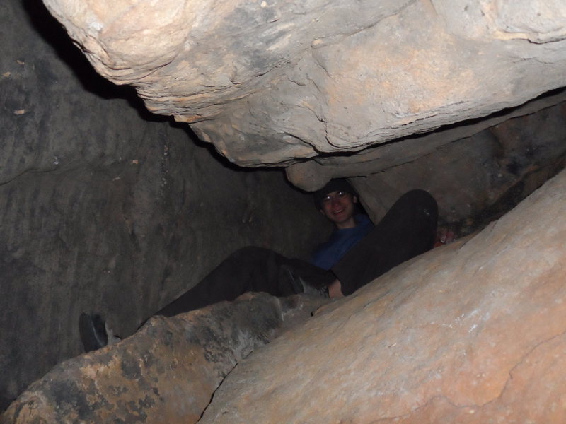 Scrambling through the cavers route