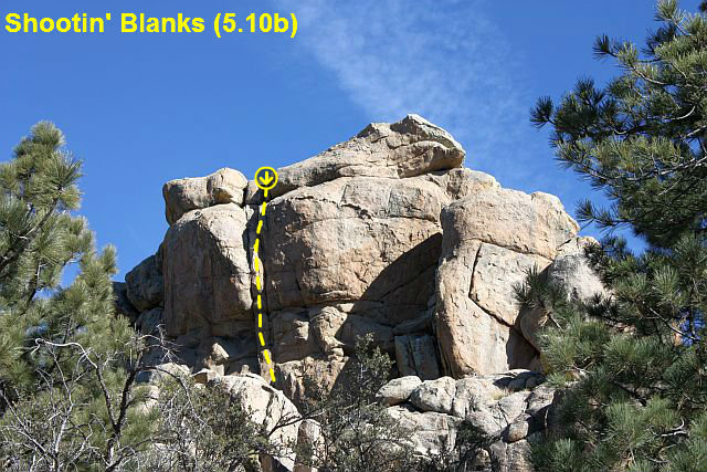 Shootin' Blanks (5.10b), Holcomb Valley Pinnacles