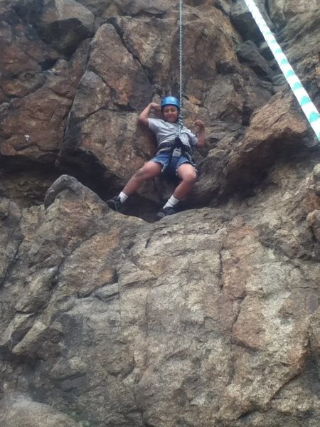 Jesse made it 1/2 way. good for only being 7 years old and his first out door climb.