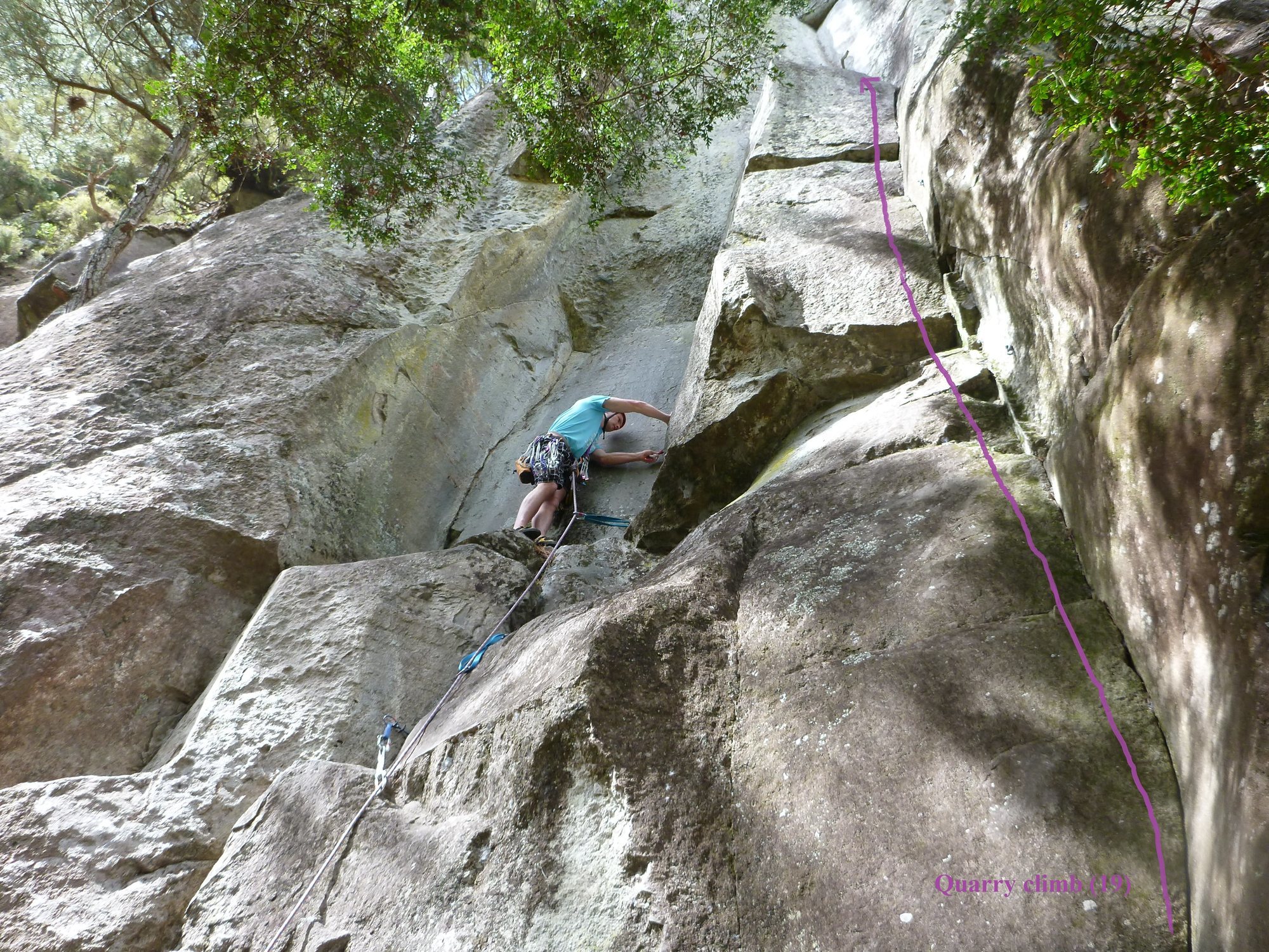 Quarry Climbing (right). Climber on Billy Bold (left).