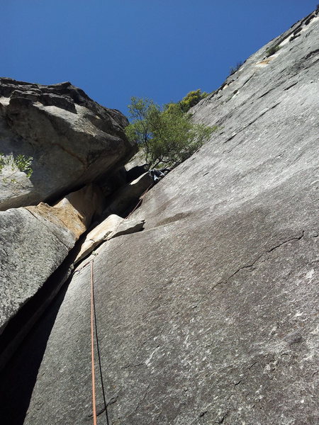 Dylan on lead pulling through the 10c undercling variation on P1