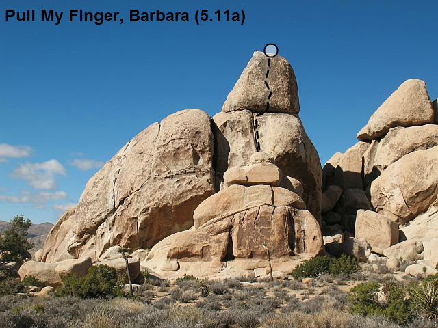 Pull My Finger, Barbara (5.11a), Joshua Tree NP