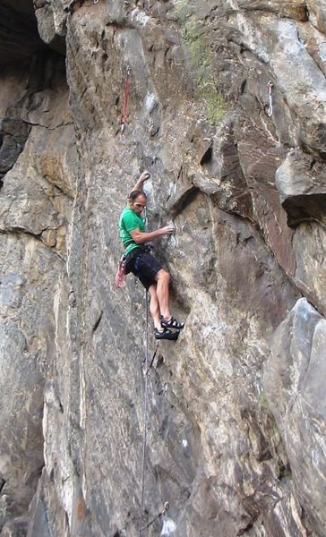 Just beginning the sustained crux section.