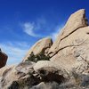 This is the rocky notch used on the upper approach to The Asylum, Joshua Tree NP