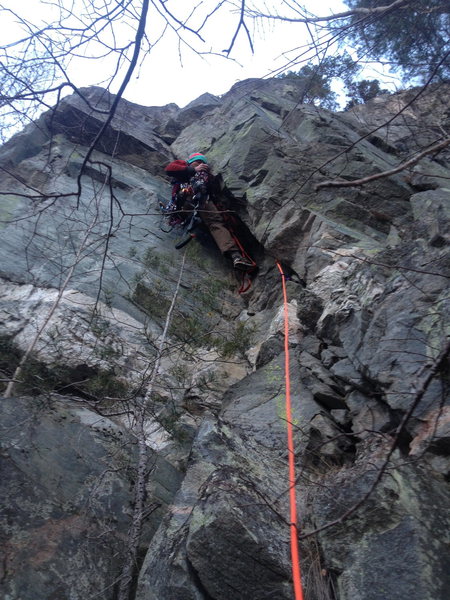 Frederik during the first ascent