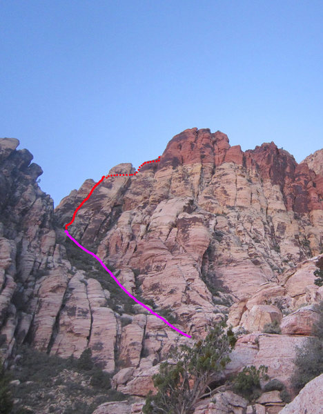 The approach is in purple, the route in red. We didn't get the best picture of the entire route.