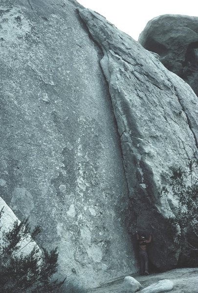 The entire route is in the photo; climber at the base for scale.