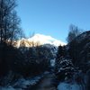 The creek trail in Telluride CO with Ajax Mountain in the background