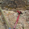 The TR hook I worked off, an' if you been on this climb, this spot is on the edge...an' exposed.