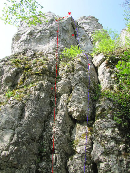 Ostwand in red and Ostverschneidung in purple