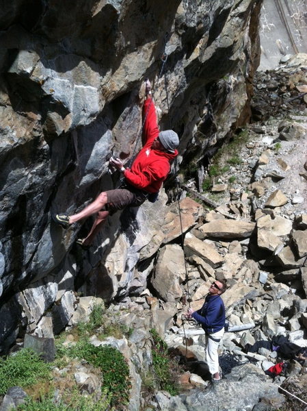 Hansi - 3rd ascent of Thrillbilly .11d. Larryland, Bowman Lakes, CA.
